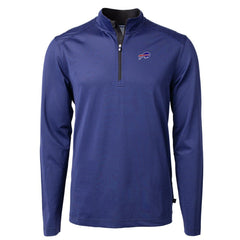 Buffalo Bills Cutter & Buck Virtue Eco Pique Micro Stripe Recycled Quarter-Zip Pullover Top | NFL Hot