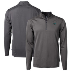 Carolina Panthers Cutter & Buck Virtue Eco Pique Micro Stripe Recycled Quarter-Zip Pullover Top | NFL On sale