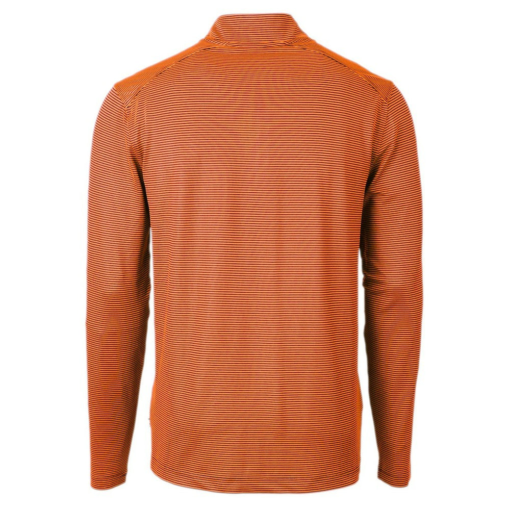 Chicago Bears Cutter & Buck Virtue Eco Pique Micro Stripe Recycled Quarter-Zip Pullover Top | NFL Hot
