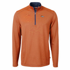 Denver Broncos Cutter & Buck Virtue Eco Pique Micro Stripe Recycled Quarter-Zip Pullover Top | NFL Hot