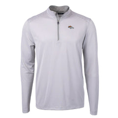 Denver Broncos Cutter & Buck Virtue Eco Pique Micro Stripe Recycled Quarter-Zip Pullover Top | NFL Sale