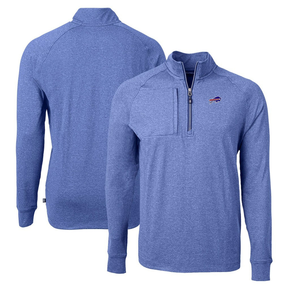 Buffalo Bills Cutter & Buck Adapt Eco Knit Quarter-Zip Pullover Top | NFL Near me