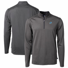 Detroit Lions Cutter & Buck Virtue Eco Pique Micro Stripe Recycled Quarter-Zip Pullover Top | NFL Discount