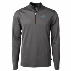 Detroit Lions Cutter & Buck Virtue Eco Pique Micro Stripe Recycled Quarter-Zip Pullover Top | NFL Discount