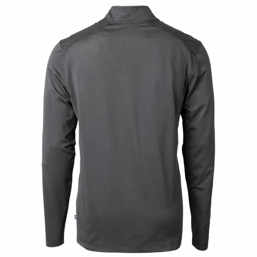 Detroit Lions Cutter & Buck Virtue Eco Pique Micro Stripe Recycled Quarter-Zip Pullover Top | NFL Discount