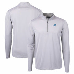 Detroit Lions Cutter & Buck Virtue Eco Pique Micro Stripe Recycled Quarter-Zip Pullover Top | NFL Online