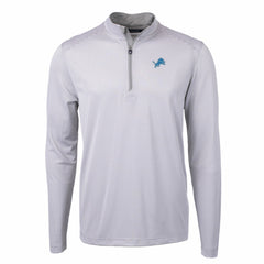 Detroit Lions Cutter & Buck Virtue Eco Pique Micro Stripe Recycled Quarter-Zip Pullover Top | NFL Online
