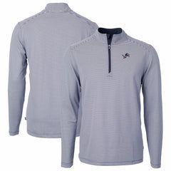 Detroit Lions Cutter & Buck Virtue Eco Pique Micro Stripe Recycled Quarter-Zip Pullover Top | NFL US