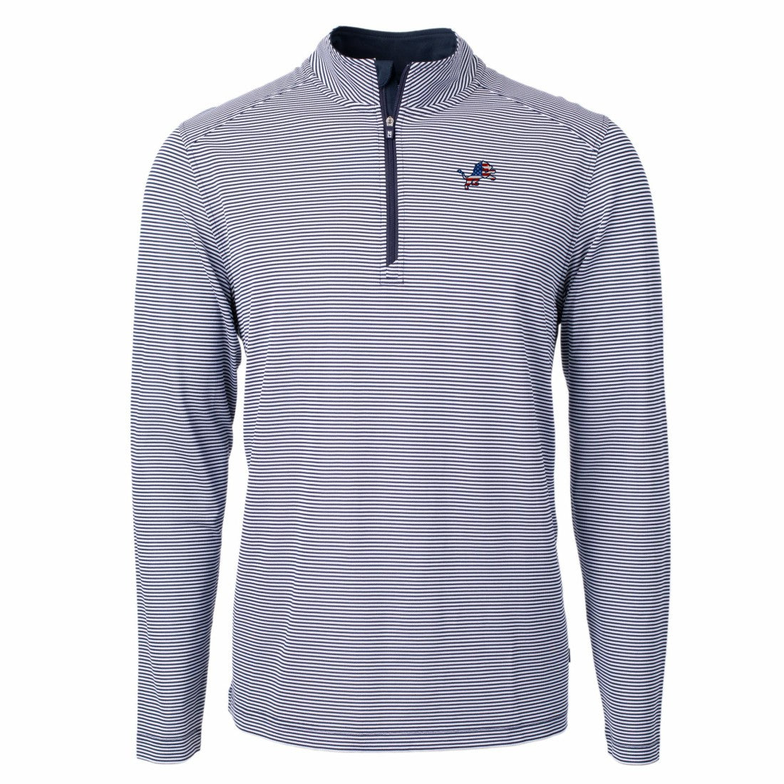 Detroit Lions Cutter & Buck Virtue Eco Pique Micro Stripe Recycled Quarter-Zip Pullover Top | NFL US