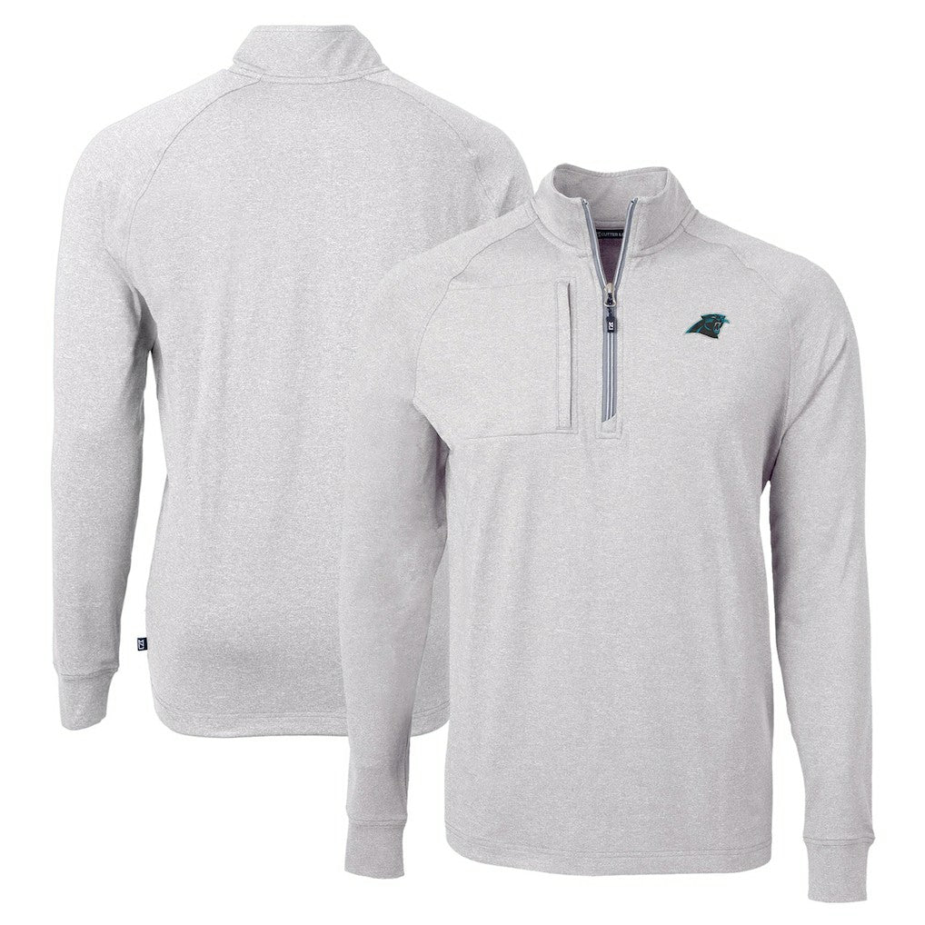 Carolina Panthers Cutter & Buck Adapt Eco Knit Quarter-Zip Pullover Top | NFL Discount