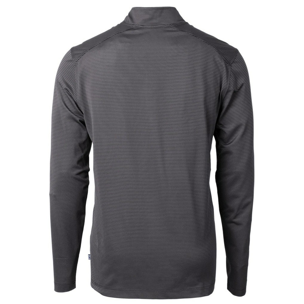 Green Bay Packers Cutter & Buck Virtue Eco Pique Micro Stripe Recycled Quarter-Zip Pullover Top | NFL On sale