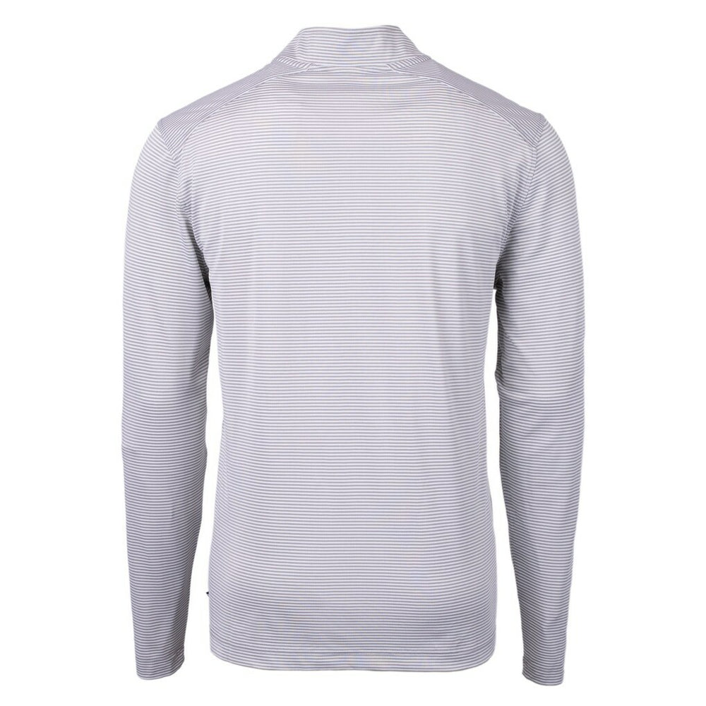 Green Bay Packers Cutter & Buck Virtue Eco Pique Micro Stripe Recycled Quarter-Zip Pullover Top | NFL Hot