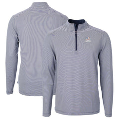 Green Bay Packers Cutter & Buck Virtue Eco Pique Micro Stripe Recycled Quarter-Zip Pullover Top | NFL Sale
