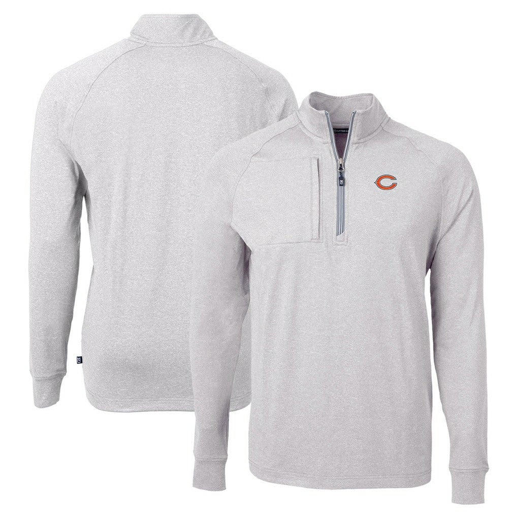 Chicago Bears Cutter & Buck Adapt Eco Knit Quarter-Zip Pullover Top | NFL Outlet