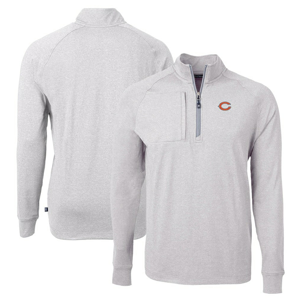 Chicago Bears Cutter & Buck Adapt Eco Knit Quarter-Zip Pullover Top | NFL Outlet