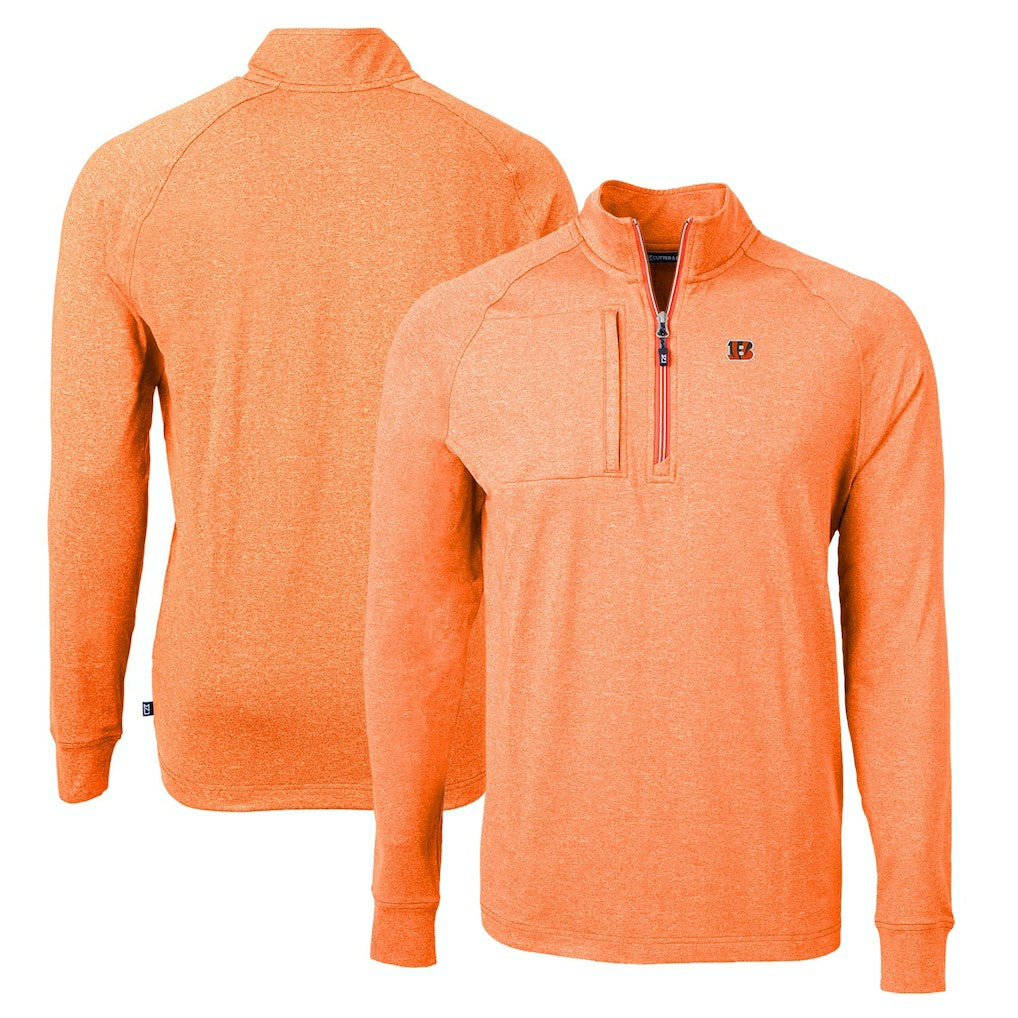 Cincinnati Bengals Cutter & Buck Adapt Eco Knit Quarter-Zip Pullover Top | NFL US
