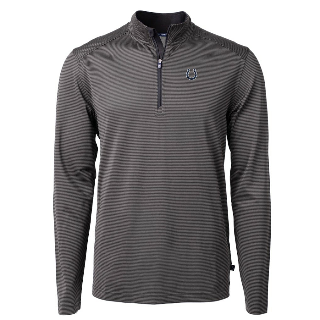Indianapolis Colts Cutter & Buck Virtue Eco Pique Micro Stripe Recycled Quarter-Zip Pullover Top | NFL Hot