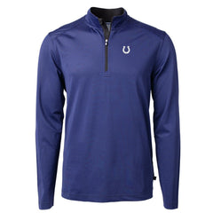 Indianapolis Colts Cutter & Buck Virtue Eco Pique Micro Stripe Recycled Quarter-Zip Pullover Top | NFL Sale