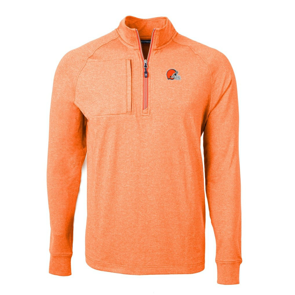 Cleveland Browns Cutter & Buck Adapt Eco Knit Quarter-Zip Pullover Top | NFL New