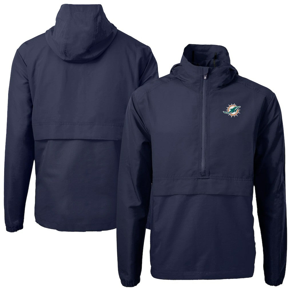 Miami Dolphins Cutter & Buck Charter Eco Recycled Anorak Half-Zip Jacket | NFL US