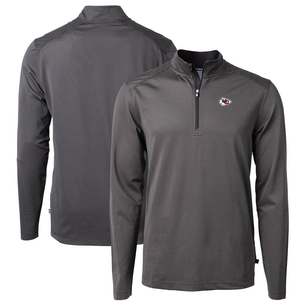 Kansas City Chiefs Cutter & Buck Virtue Eco Pique Micro Stripe Recycled Quarter-Zip Pullover Top | NFL US