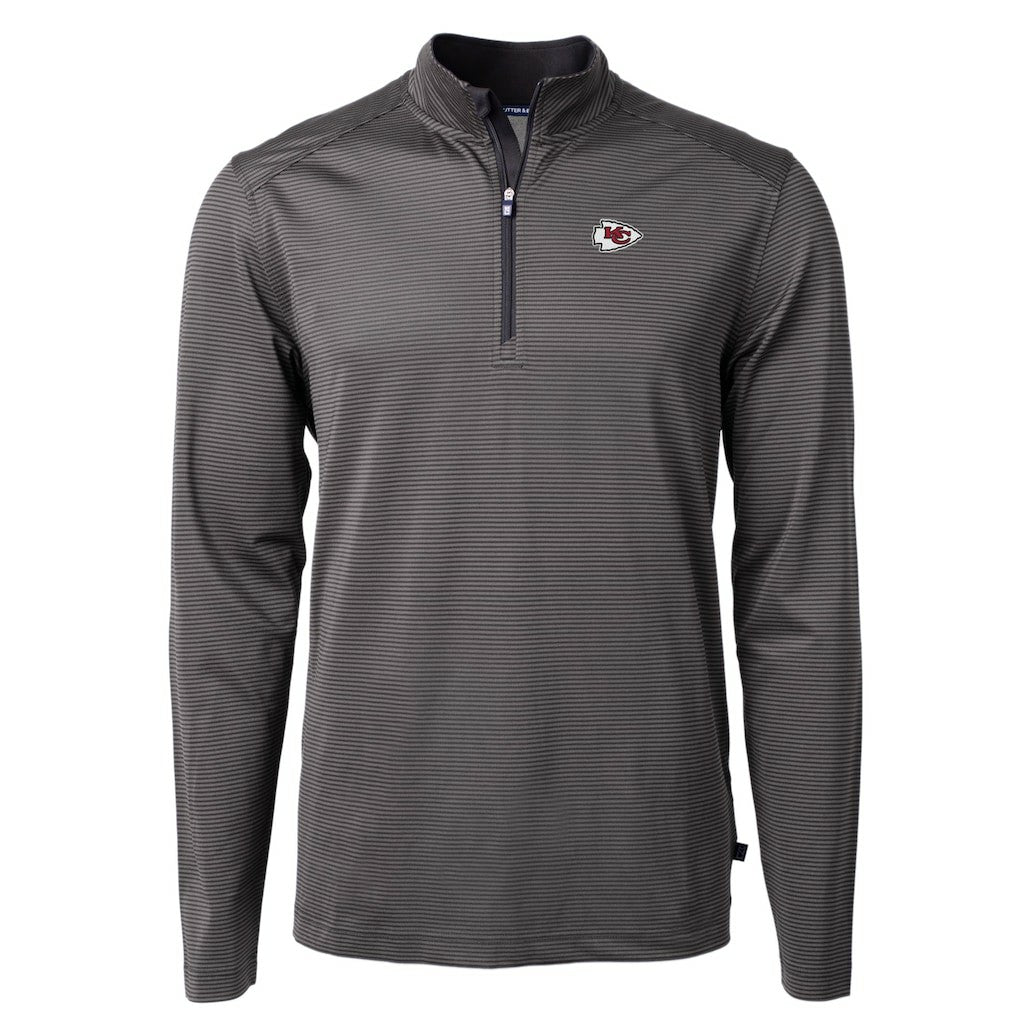 Kansas City Chiefs Cutter & Buck Virtue Eco Pique Micro Stripe Recycled Quarter-Zip Pullover Top | NFL US