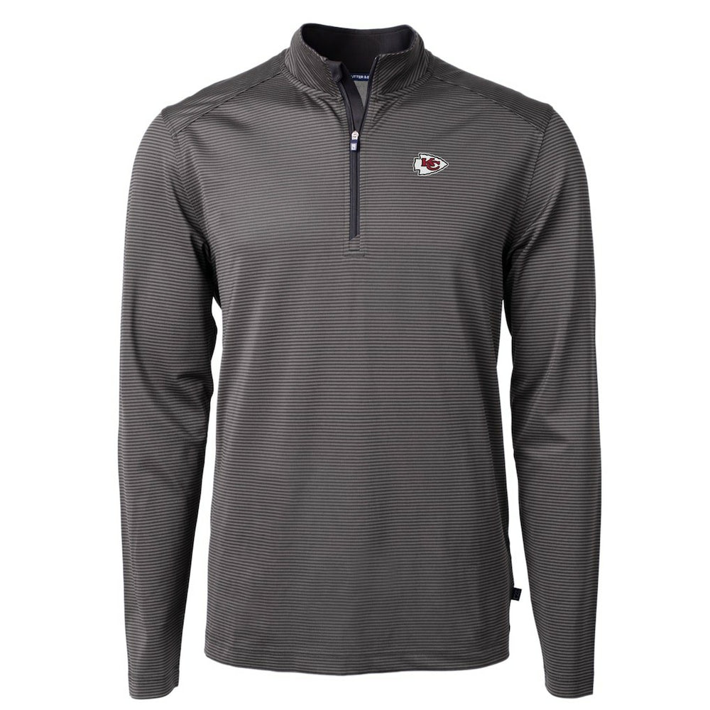 Kansas City Chiefs Cutter & Buck Virtue Eco Pique Micro Stripe Recycled Quarter-Zip Pullover Top | NFL US