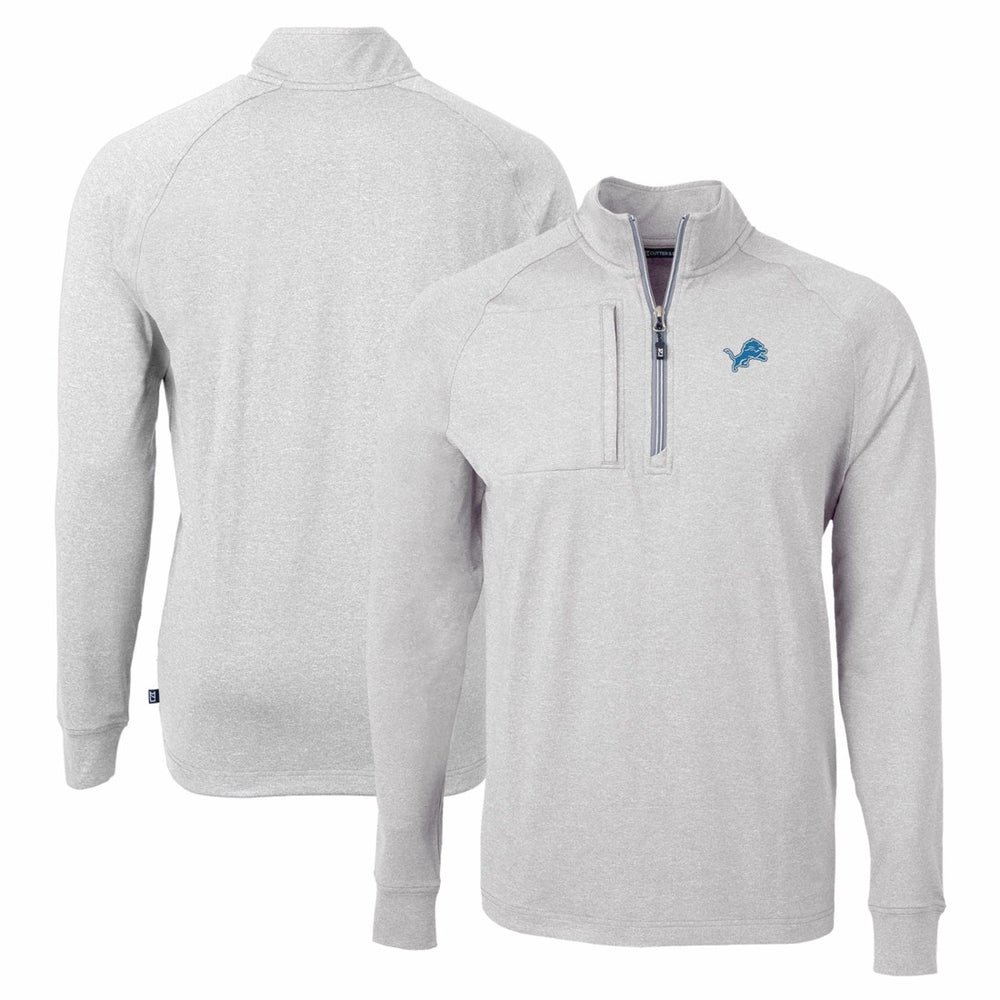 Detroit Lions Cutter & Buck Adapt Eco Knit Quarter-Zip Pullover Top | NFL Sale