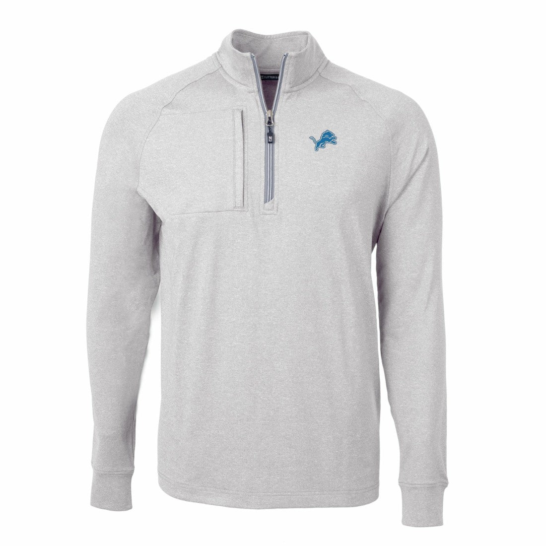 Detroit Lions Cutter & Buck Adapt Eco Knit Quarter-Zip Pullover Top | NFL Sale