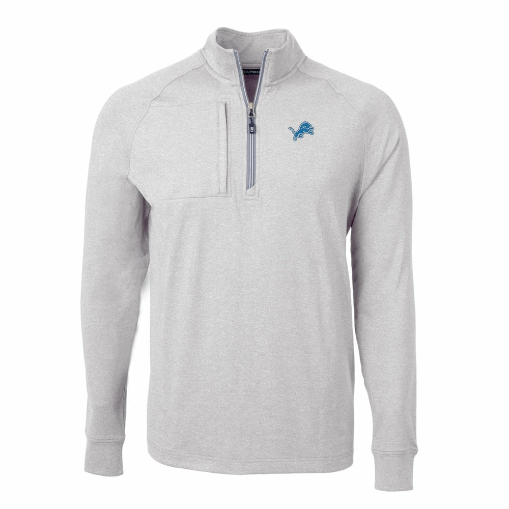 Detroit Lions Cutter & Buck Adapt Eco Knit Quarter-Zip Pullover Top | NFL Sale
