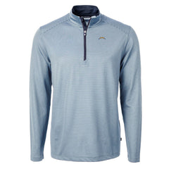 Los Angeles Chargers Cutter & Buck Virtue Eco Pique Micro Stripe Recycled Quarter-Zip Pullover Top | NFL Outlet