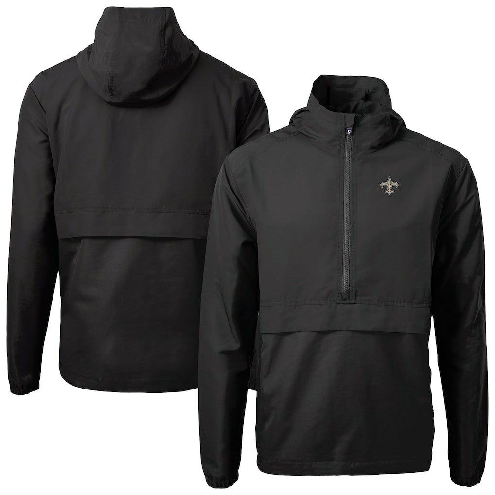 New Orleans Saints Cutter & Buck Charter Eco Recycled Anorak Half-Zip Jacket | NFL Outlet