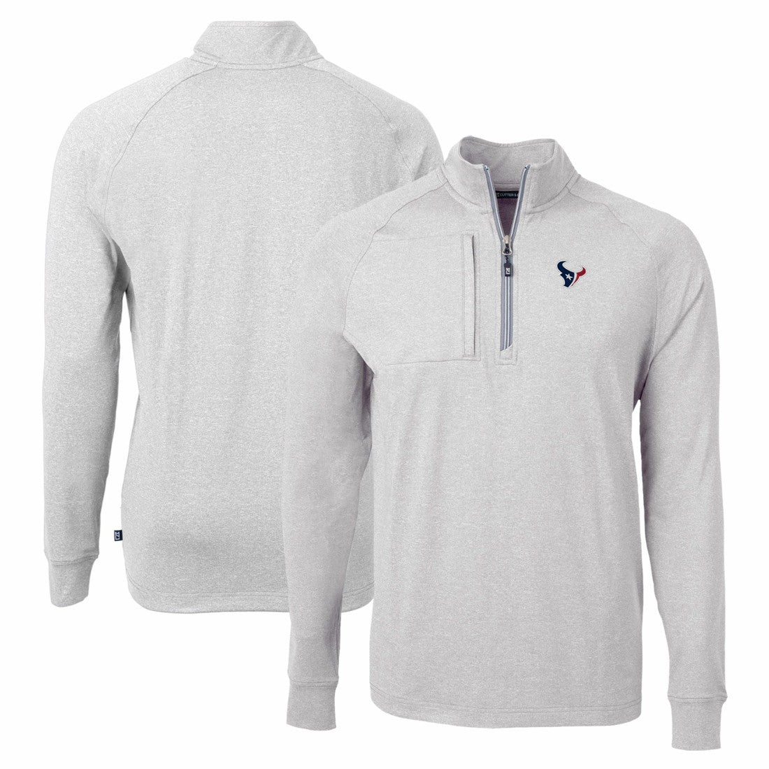 Houston Texans Cutter & Buck Adapt Eco Knit Quarter-Zip Pullover Top | NFL New