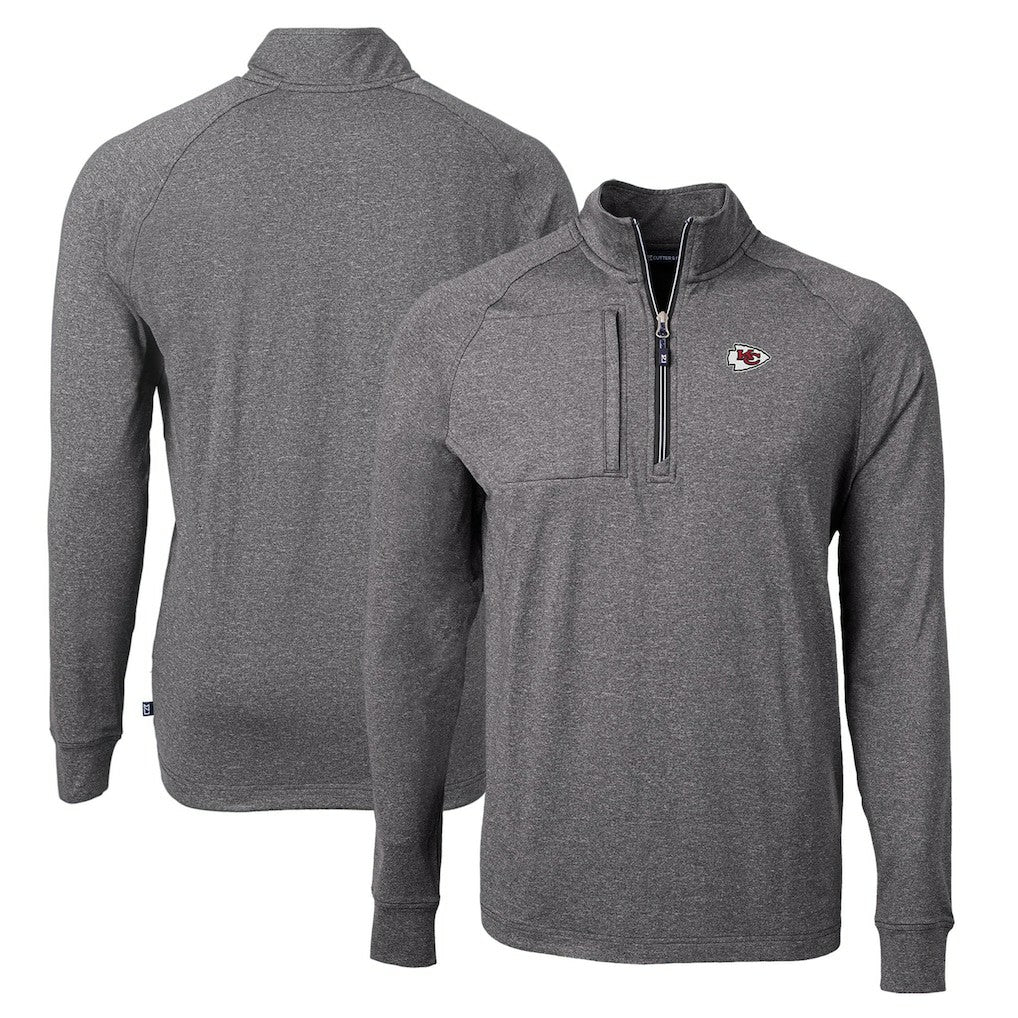 Kansas City Chiefs Cutter & Buck Adapt Eco Knit Quarter-Zip Pullover Top | NFL Outlet