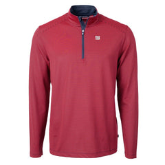 New York Giants Cutter & Buck Virtue Eco Pique Micro Stripe Recycled Quarter-Zip Pullover Top | NFL On sale