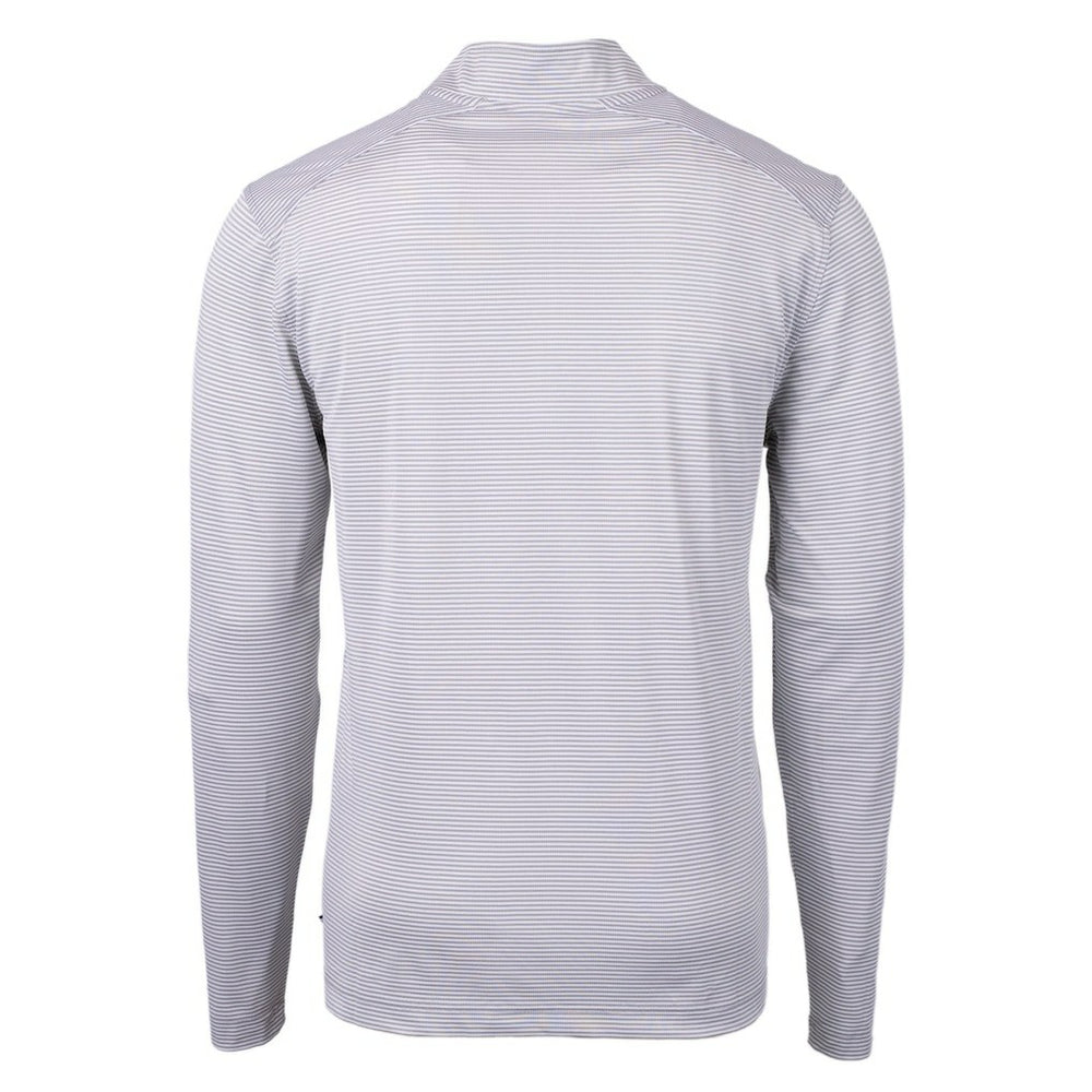 Pittsburgh Steelers Cutter & Buck Virtue Eco Pique Micro Stripe Recycled Quarter-Zip Pullover Top | NFL Discount