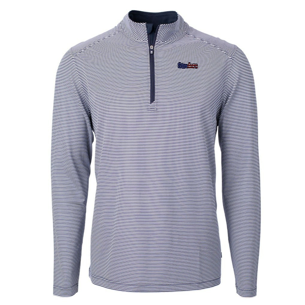 Pittsburgh Steelers Cutter & Buck Virtue Eco Pique Micro Stripe Recycled Quarter-Zip Pullover Top | NFL Sale