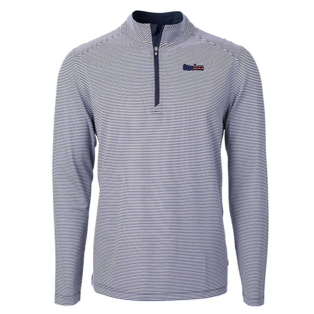 Pittsburgh Steelers Cutter & Buck Virtue Eco Pique Micro Stripe Recycled Quarter-Zip Pullover Top | NFL Sale