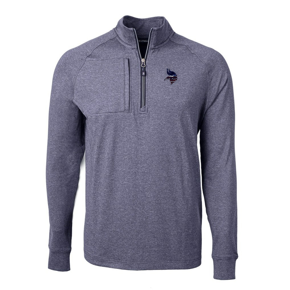 Minnesota Vikings Cutter & Buck Adapt Eco Knit Quarter-Zip Pullover Top | NFL Online