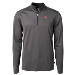 San Francisco 49ers Cutter & Buck Virtue Eco Pique Micro Stripe Recycled Quarter-Zip Pullover Top | NFL Outlet