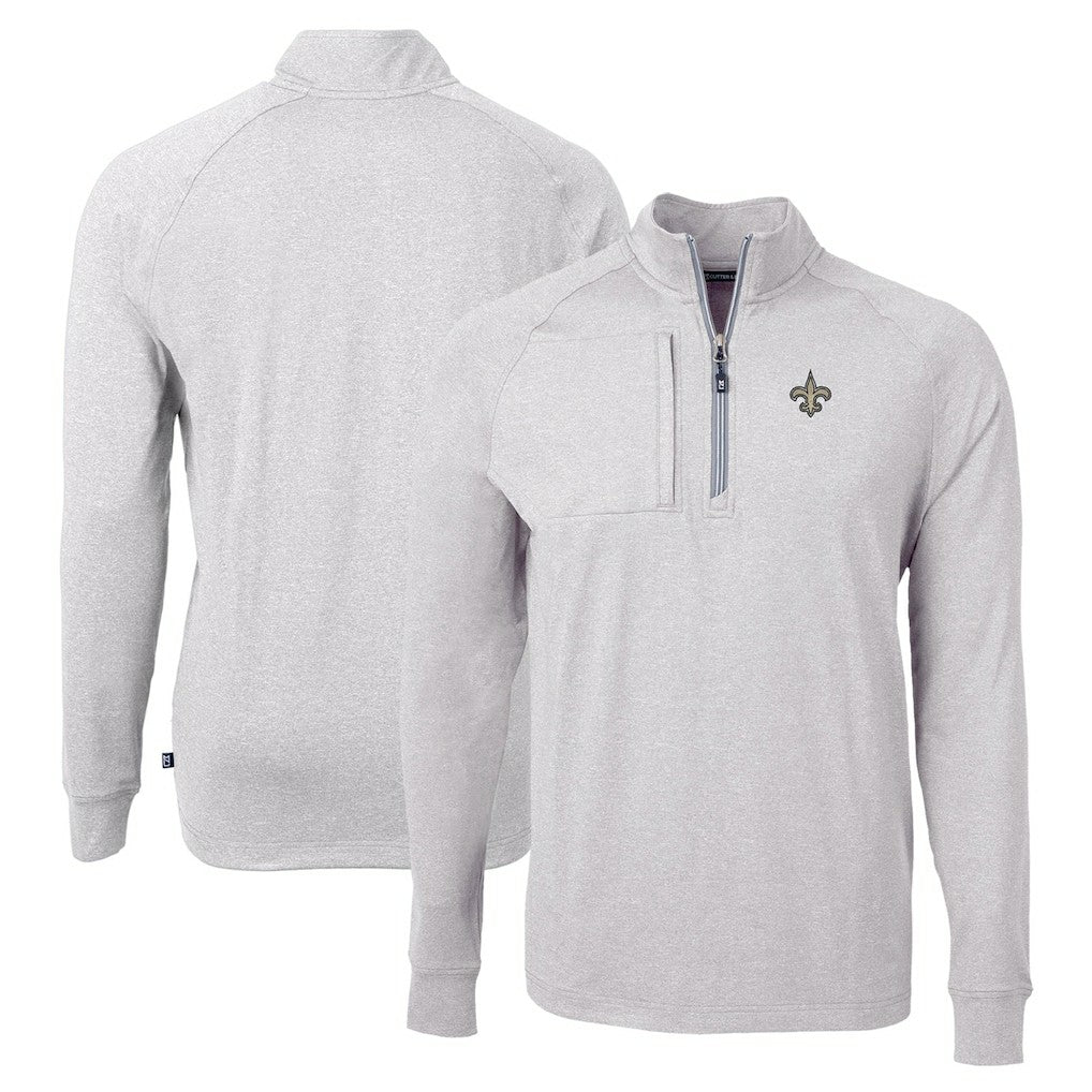New Orleans Saints Cutter & Buck Adapt Eco Knit Quarter-Zip Pullover Top | NFL Discount