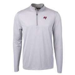 Tampa Bay Buccaneers Cutter & Buck Virtue Eco Pique Micro Stripe Recycled Quarter-Zip Pullover Top | NFL New