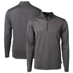 Washington Commanders Cutter & Buck Virtue Eco Pique Micro Stripe Recycled Quarter-Zip Pullover Top | NFL On sale