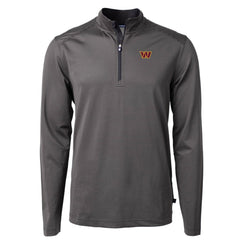 Washington Commanders Cutter & Buck Virtue Eco Pique Micro Stripe Recycled Quarter-Zip Pullover Top | NFL On sale