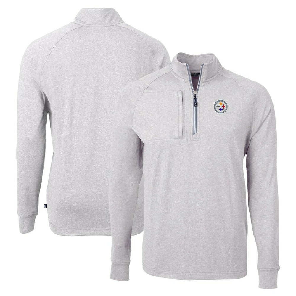 Pittsburgh Steelers Cutter & Buck Adapt Eco Knit Quarter-Zip Pullover Top | NFL Sale