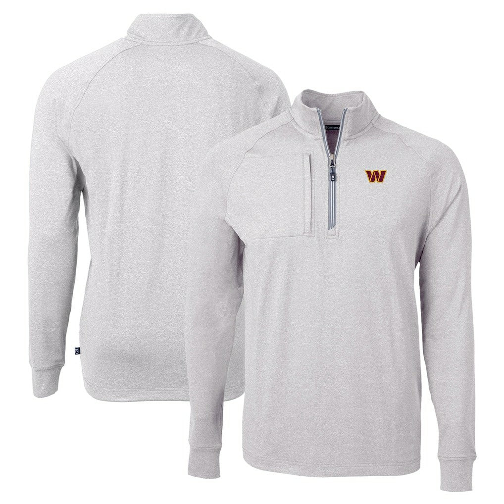 Washington Commanders Cutter & Buck Adapt Eco Knit Quarter-Zip Pullover Top | NFL Sale