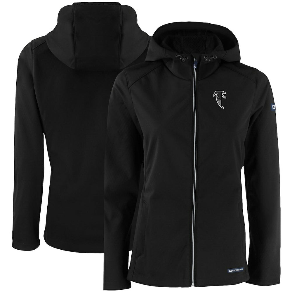Atlanta Falcons Cutter & Buck Women's Evoke Eco Softshell Recycled Full-Zip Hooded Jacket | NFL Online