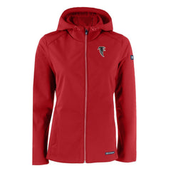 Atlanta Falcons Cutter & Buck Women's Evoke Eco Softshell Recycled Full-Zip Hooded Jacket | NFL Outlet