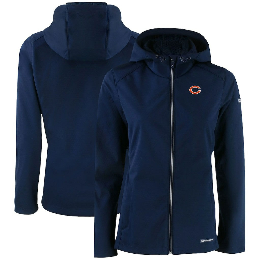 Chicago Bears Cutter & Buck Women's Evoke Eco Softshell Recycled Full-Zip Hooded Jacket | NFL On sale