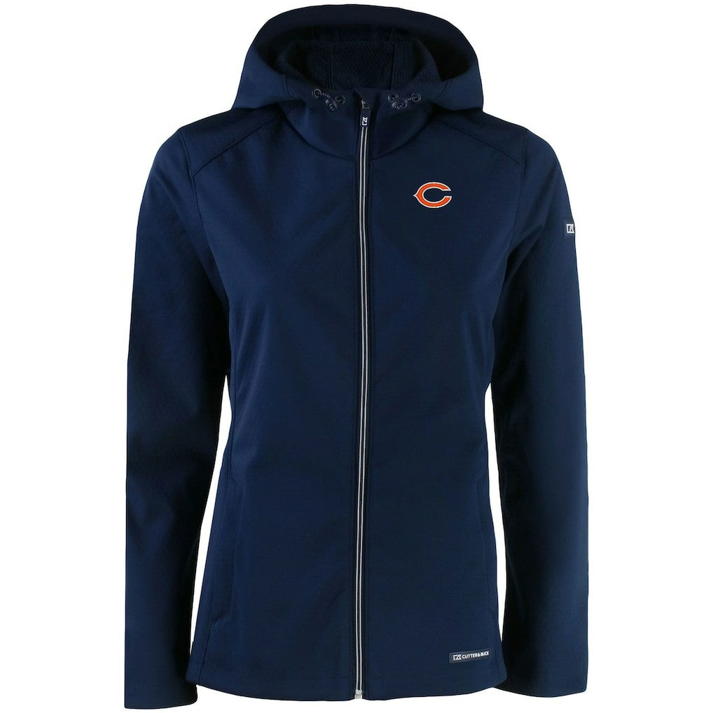 Chicago Bears Cutter & Buck Women's Evoke Eco Softshell Recycled Full-Zip Hooded Jacket | NFL On sale